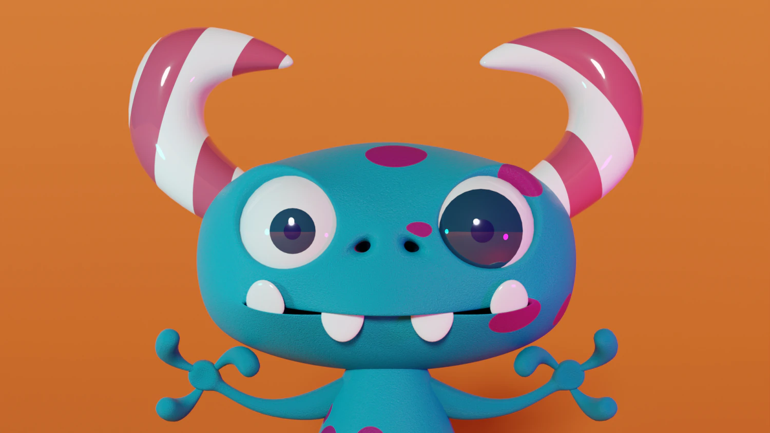 Stylized Cute Cartoon Monster 3D Model .c4d .max .obj .3ds .fbx .stl .blend