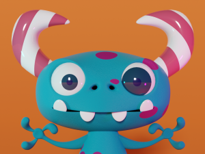 Stylized Cute Cartoon Monster Modello 3D