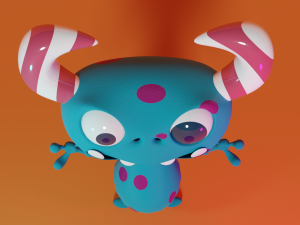 Stylized Cute Cartoon Monster 3D Модель