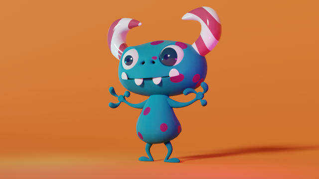 Stylized Cute Cartoon Monster 3D Model in Cartoon 3DExport