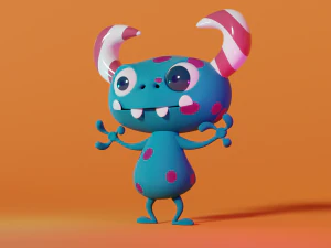 Stylized Cute Cartoon Monster 3D Model