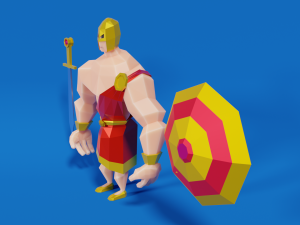 Low poly Greek Solider Modelo 3D