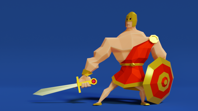 Low poly Greek Solider Modelo 3D .c4d .max .obj .3ds .fbx .stl .blend 