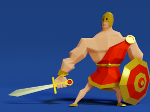 Low poly Greek Solider Modelo 3D