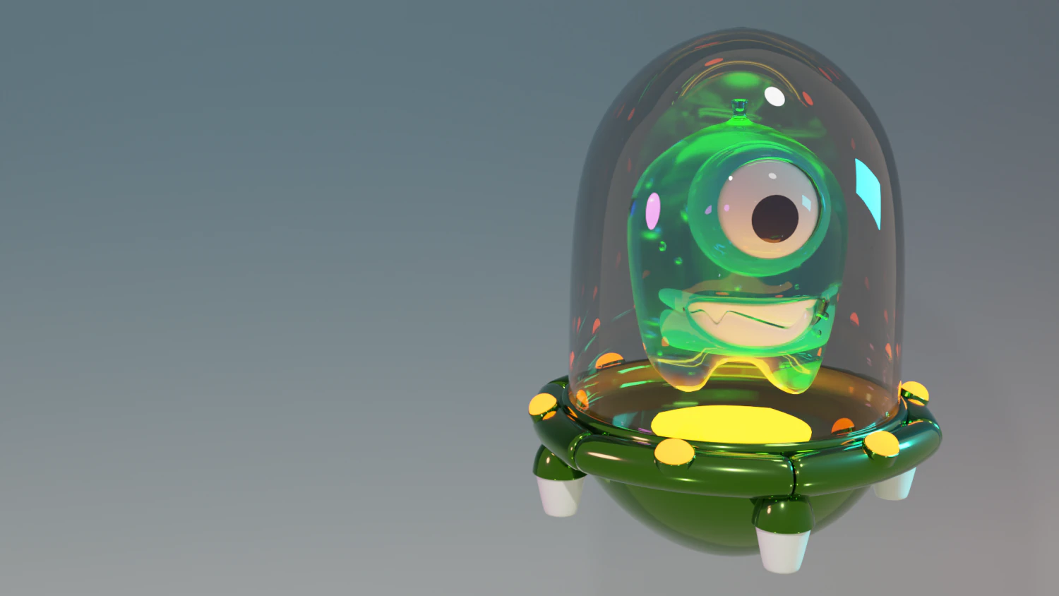 Stylized Cute Jelly Like Slimy Glowing Alien 3D Model .c4d .max .obj .3ds .fbx .stl .blend 