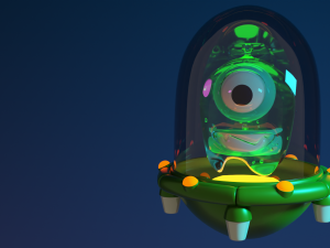 Stylized Cute Jelly Like Slimy Glowing Alien 3D Model