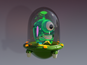 Stylized Cute Jelly Like Slimy Glowing Alien 3D Model