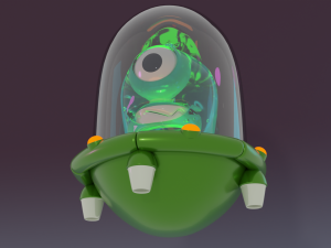 Stylized Cute Jelly Like Slimy Glowing Alien 3D Model