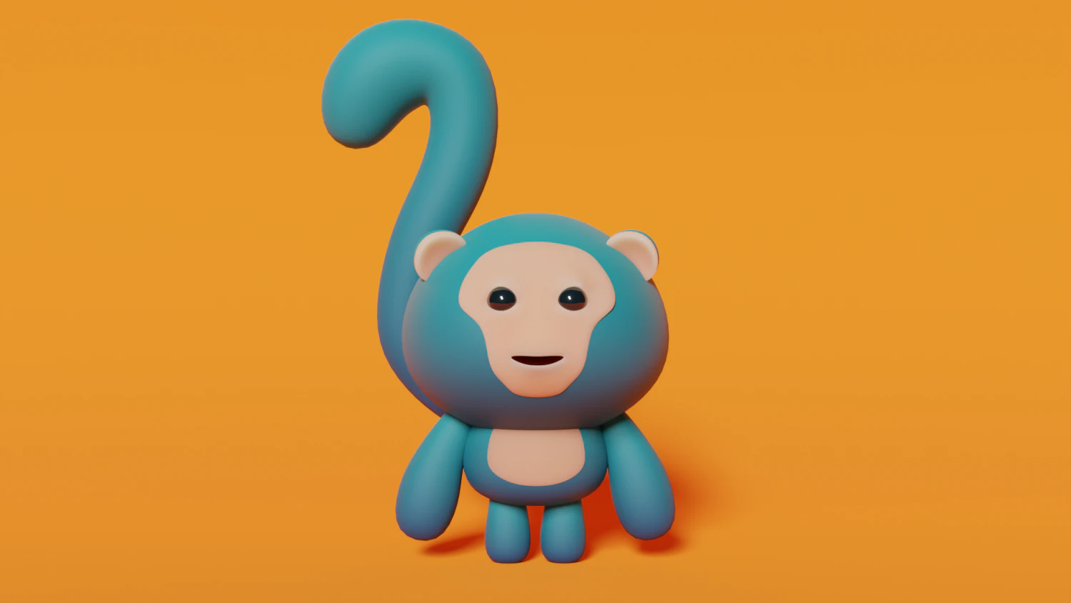 Stylized Cute little Monkey 3D Model .c4d .max .obj .3ds .fbx .stl .blend 