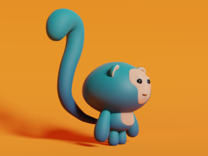 Stylized Cute little Monkey Modelo 3D