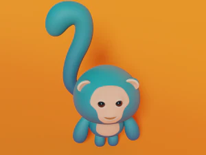 Stylized Cute little Monkey 3D Model