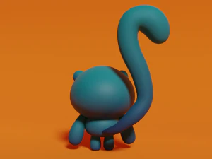 Stylized Cute little Monkey 3D Model