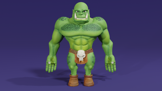 Stylized Orc warrior Low-poly Modelo 3D .c4d .max .obj .3ds .fbx .stl .blend 