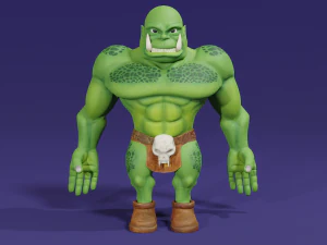Guerreiro Orc estilizado Low-poly Modelo 3D