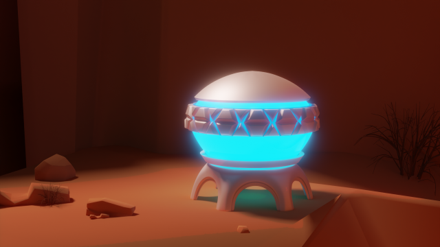Sci-Fi Space Building 3D Model .c4d .max .obj .3ds .fbx .stl .blend 