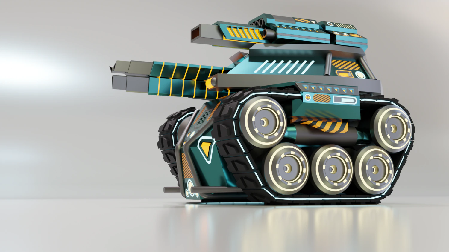 Stylized Sci fi Tank 3D Model .c4d .max .obj .3ds .fbx .stl .blend 