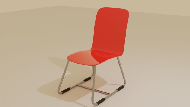 Low Poly 3D Red Chair Model Modelo 3D .c4d .max .obj .3ds .fbx .stl .blend 