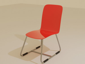 Low Poly 3D Red Chair Model Modelo 3D