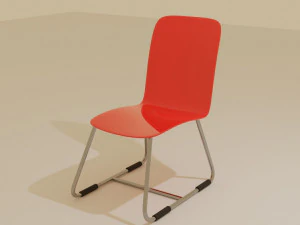 Low Poly 3D Red Chair Model 3D Model