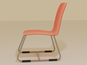 Low Poly 3D Red Chair Model Modelo 3D