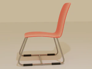 Low Poly 3D Red Chair Model 3D Model