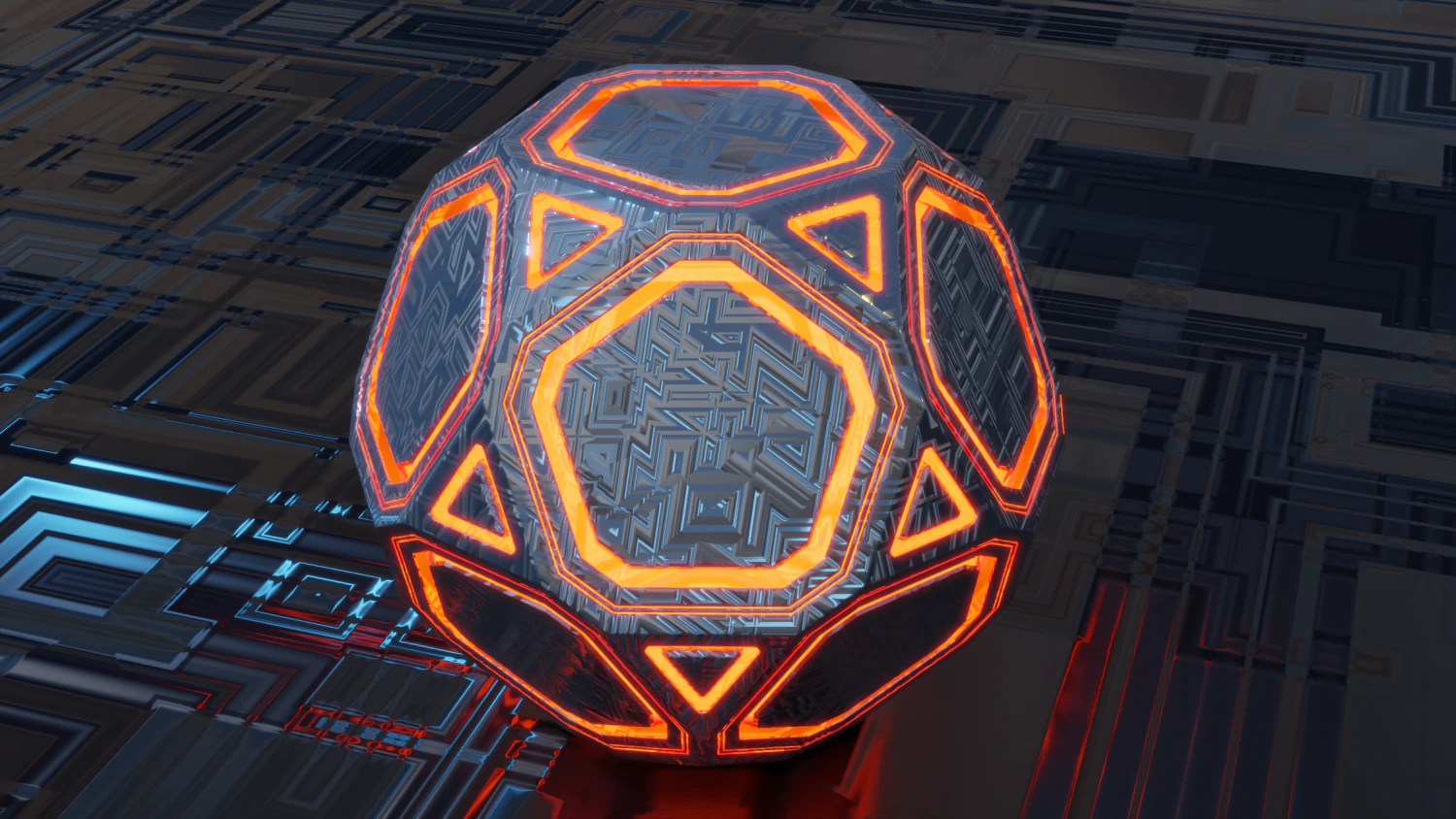 Sci-fi Glowing Orb Low-poly 3D Model .c4d .max .obj .3ds .fbx .stl .blend 