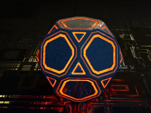 Sci-fi Glowing Orb Low-poly 3D Model