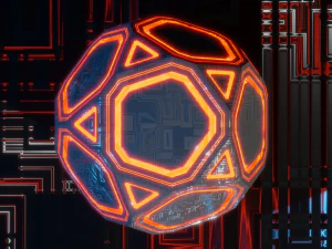 Sci-fi Glowing Orb Low-poly 3D Model