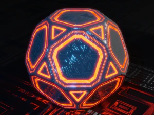 Sci-fi Glowing Orb Low-poly 3D Model