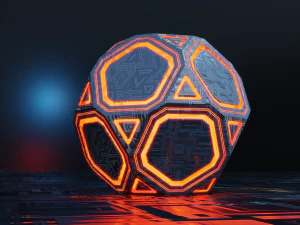 Sci-fi Glowing Orb Low-poly 3D Model