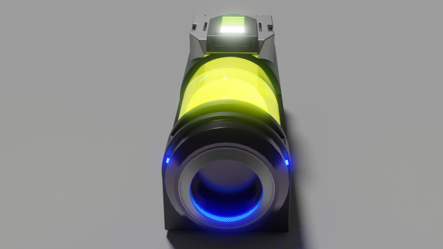 Sci-fi Glowing Battery 3D Model .c4d .max .obj .3ds .fbx .stl .blend 