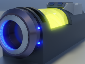 Sci-fi Glowing Battery 3D Model