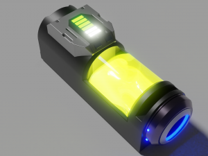 Sci-fi Glowing Battery 3D Model