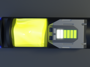 Sci-fi Glowing Battery 3D Model