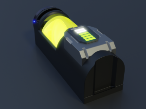 Sci-fi Glowing Battery 3D Model