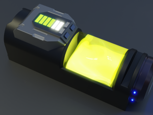 Sci-fi Glowing Battery 3D Model