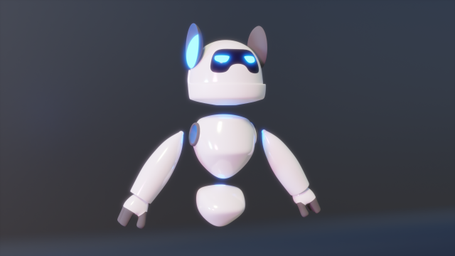 Low Poly Robot 3D Модель .c4d .max .obj .3ds .fbx .stl .blend 