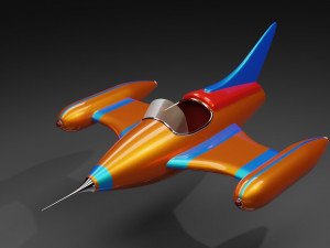 Stylized Retro style Jet 3D Model