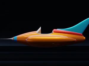 Stylized Retro style Jet 3D Model