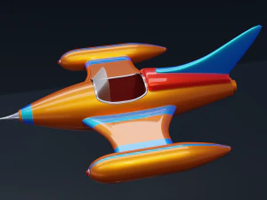 Stylized Retro style Jet 3D Model