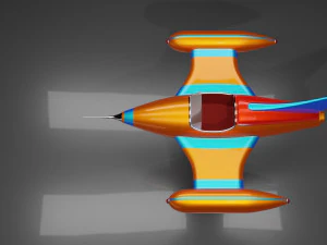 Stylized Retro style Jet 3D Model