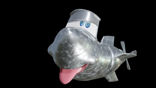 Cartoon Stylized Submarine Modelo 3D .c4d .max .obj .3ds .fbx .stl .blend 