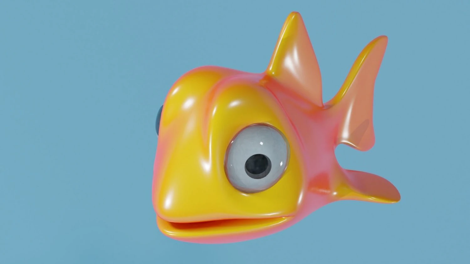 Cartoon Fish Blue And orange 3D Model .c4d .max .obj .3ds .fbx .stl .blend