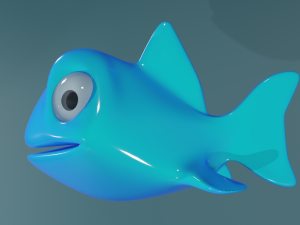 Cartoon Fish Blue And orange Modelo 3D