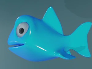 Cartoon Fish Blue And orange 3D Model