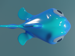 Cartoon Fish Blue And orange Modelo 3D