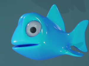 Cartoon Fish Blue And orange 3D Model