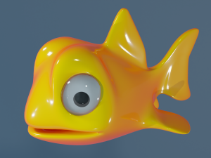 Cartoon Fish Blue And orange Modelo 3D