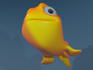 Cartoon Fish Blue And orange Modelo 3D