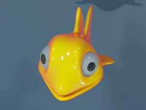 Cartoon Fish Blue And orange 3D Model